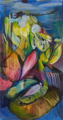 Egg head night 170x90cm oil on canvas 2011